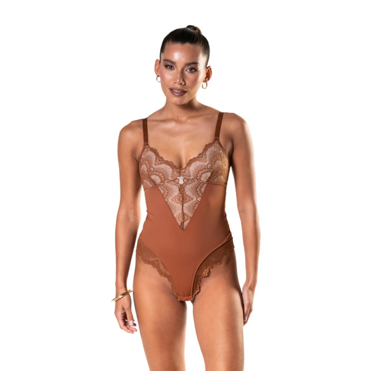 HALF LACED BODYSUIT